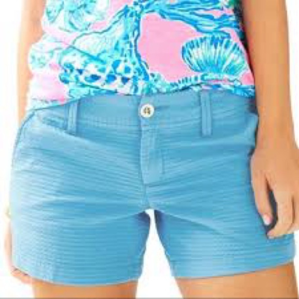 Lilly Pulitzer Textured Blue Women's Shorts